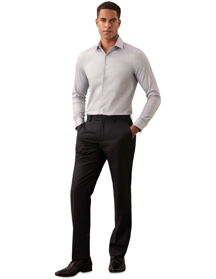 Slim Fit Mid Twill Woven Shirt in Grey image 2
