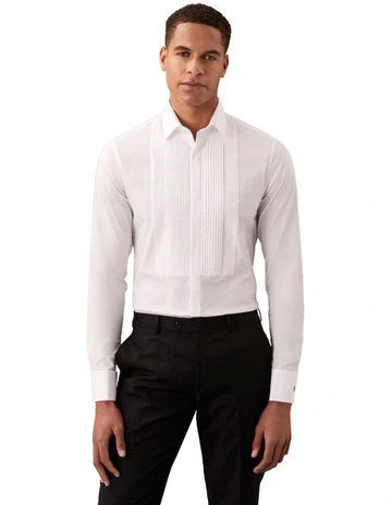 Slim Fit Tuxedo Occasion Shirt in White