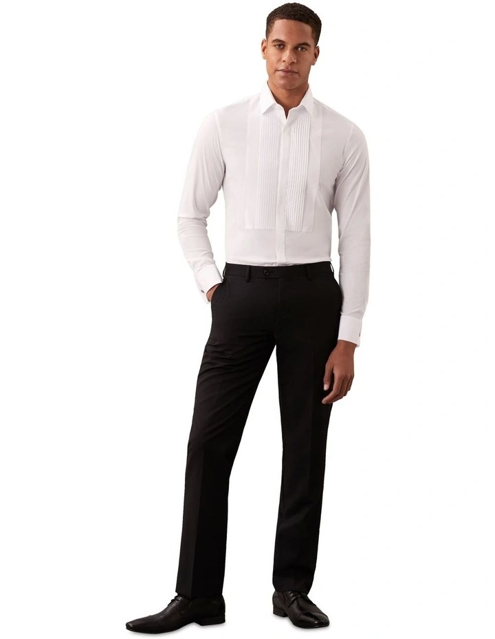 Slim Fit Tuxedo Occasion Shirt in White image 3