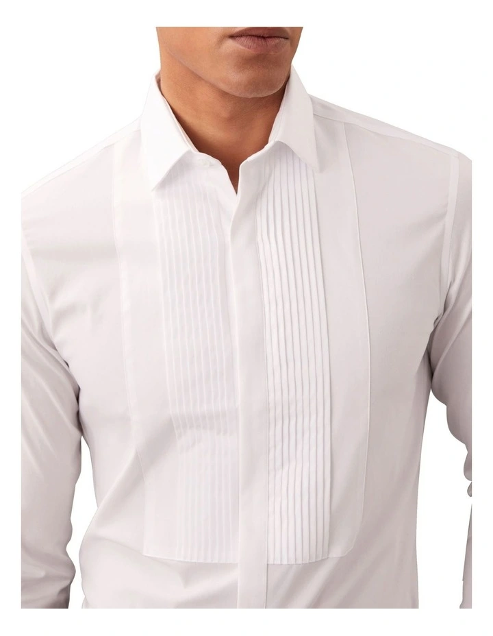 Slim Fit Tuxedo Occasion Shirt in White image 4