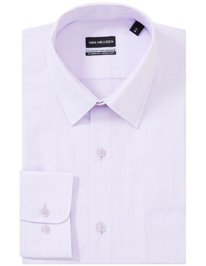 Classic Fit Self Check Shirt in Lilac image 4