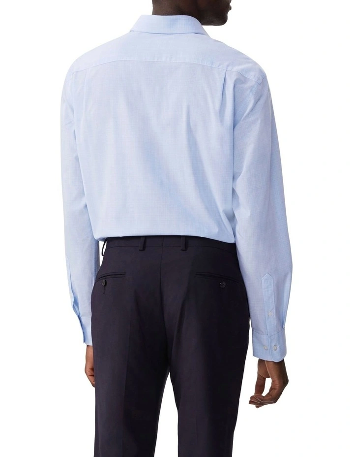Classic Fit Self Check Shirt in Sky image 2