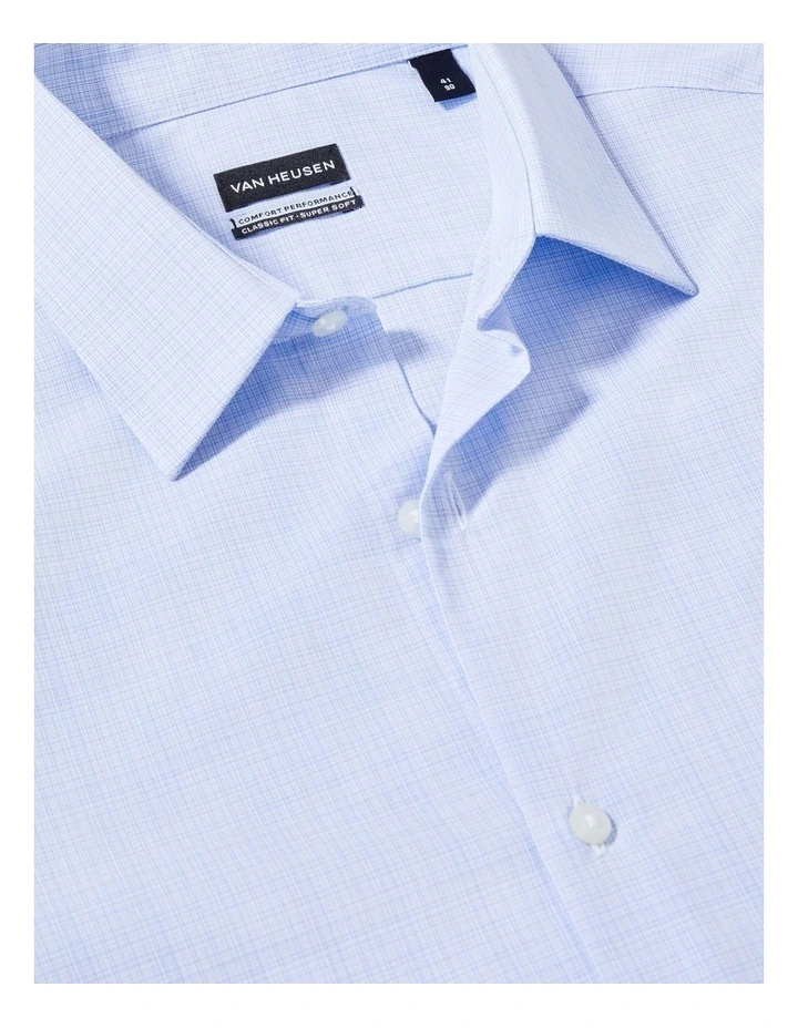 Classic Fit Self Check Shirt in Sky image 4