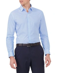 Slim Fit Circle Print Shirt in Blue