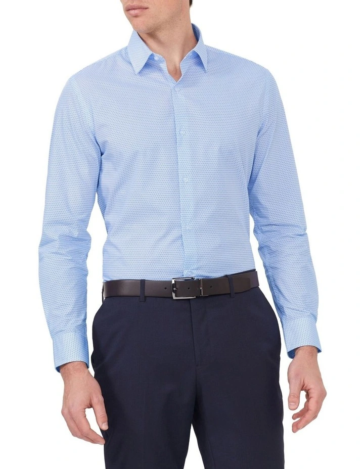 Slim Fit Circle Print Shirt in Blue image 1
