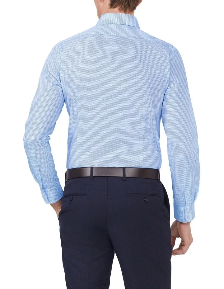 Slim Fit Circle Print Shirt in Blue image 2