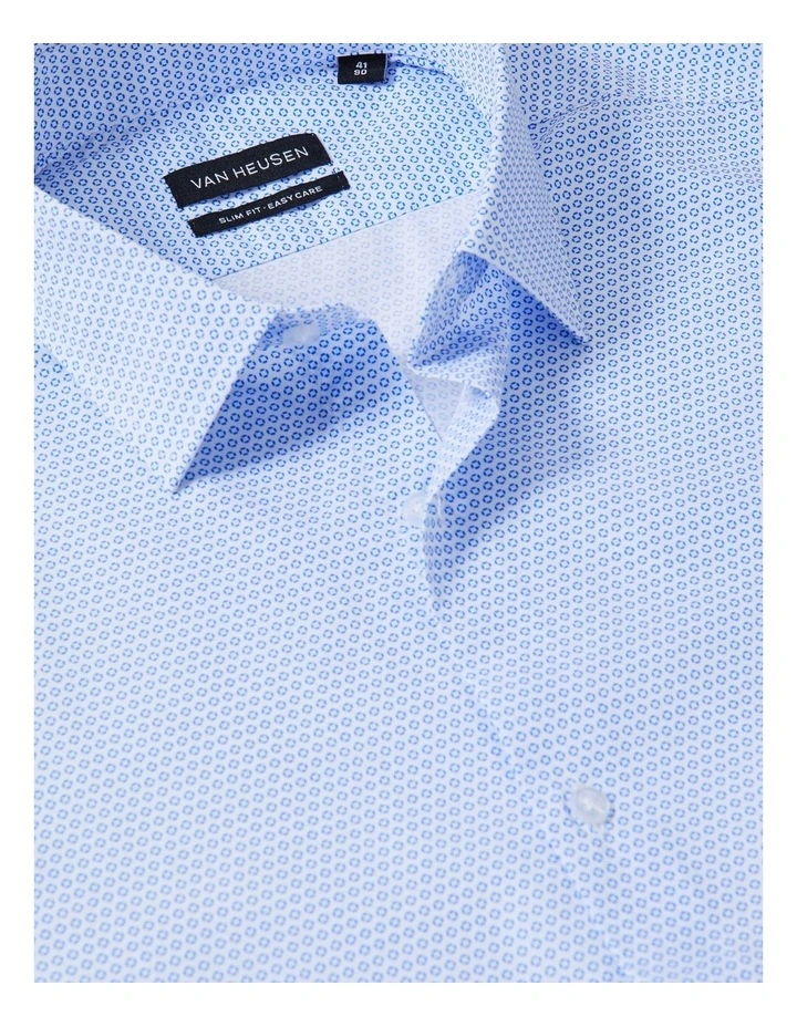 Slim Fit Circle Print Shirt in Blue image 3