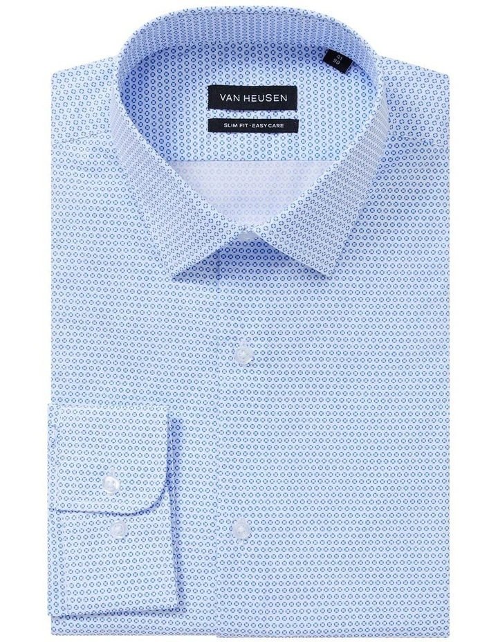 Slim Fit Circle Print Shirt in Blue image 4