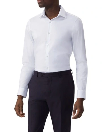 Ultra Wrinkle Free Slim Fit Twill Business Shirt in White