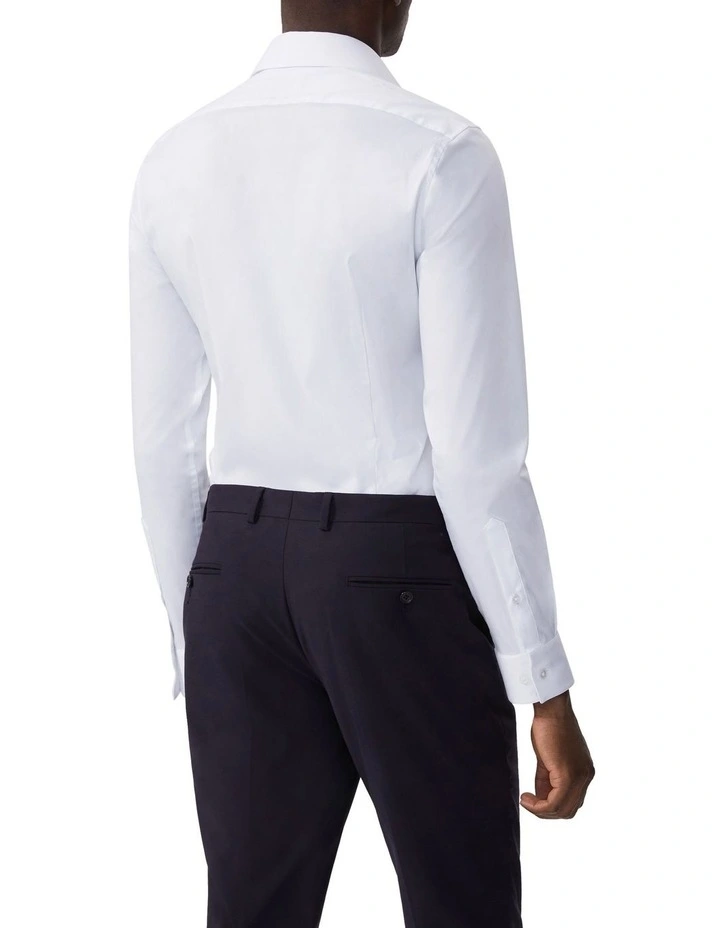 Slim Fit Plain Twill Shirt in White image 2