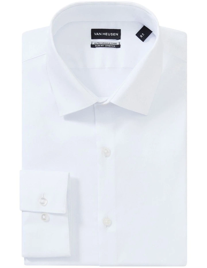 Slim Fit Plain Twill Shirt in White image 3