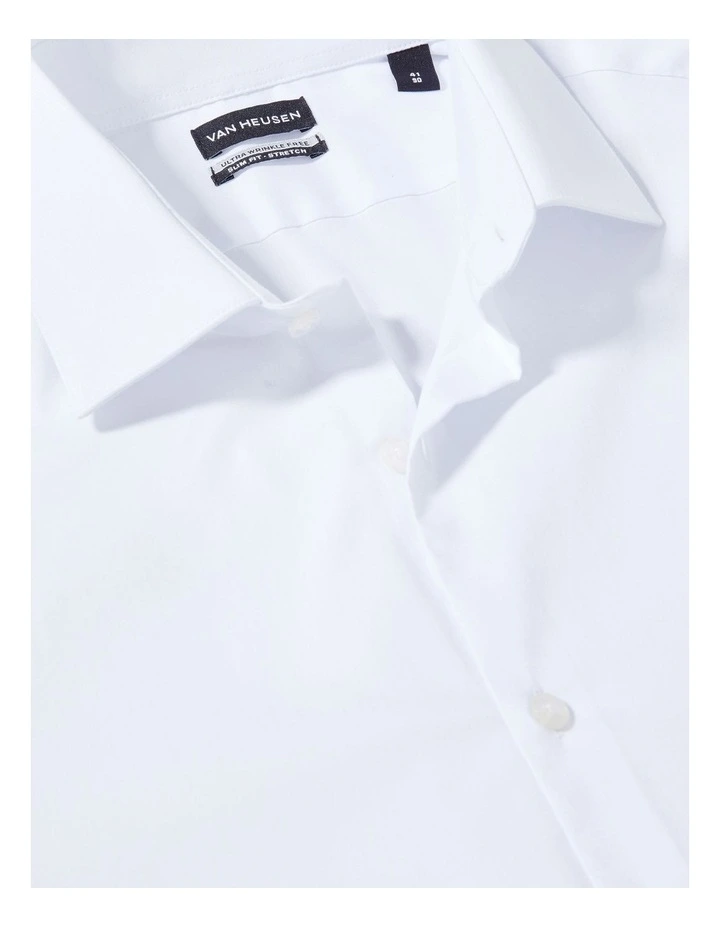 Slim Fit Plain Twill Shirt in White image 4