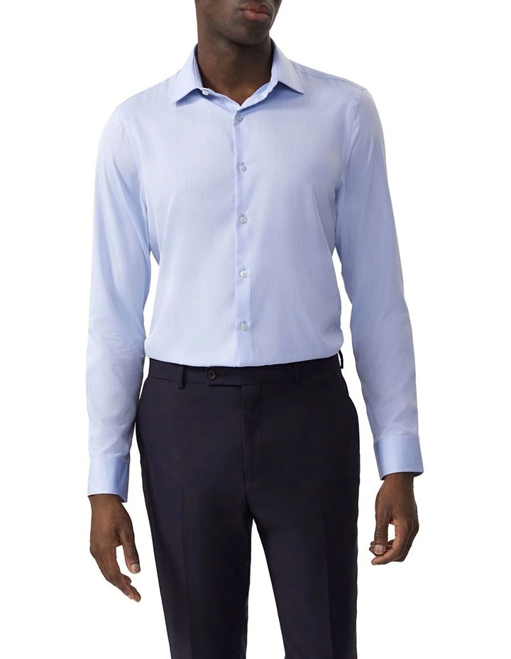 Slim Fit Bamboo Twill Shirt in Sky image 1