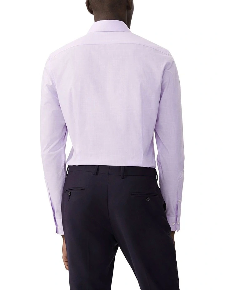 Slim Fit Plain Slub Shirt in Lilac image 2