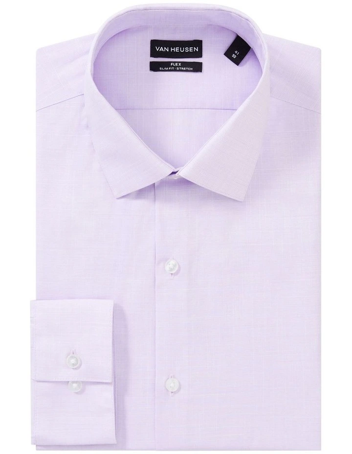 Slim Fit Plain Slub Shirt in Lilac image 4