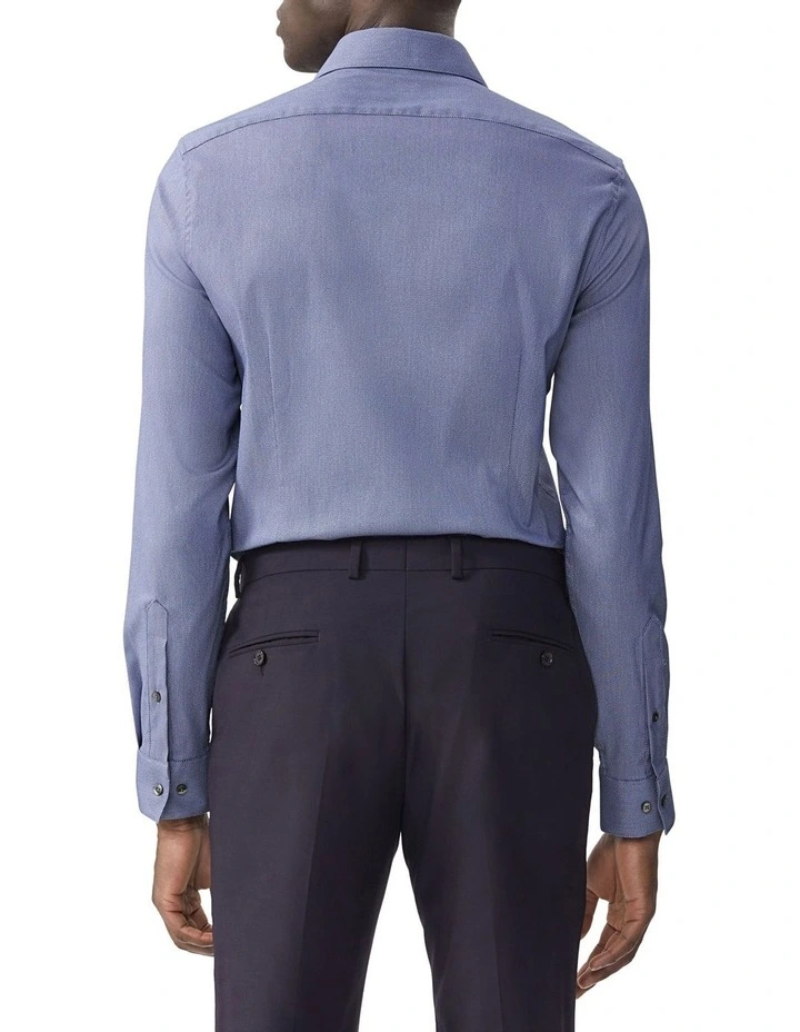 Slim Fit Dobby Textured Shirt in Navy image 2