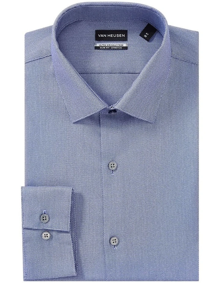 Slim Fit Dobby Textured Shirt in Navy image 3