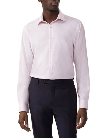 Comfort Performance Tailored Fit Stripe Business Shirt in Pink