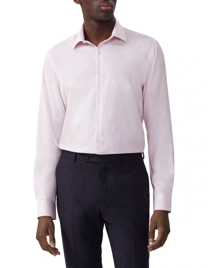 Tailored Fit Mini Stripe Shirt in Pink image 1