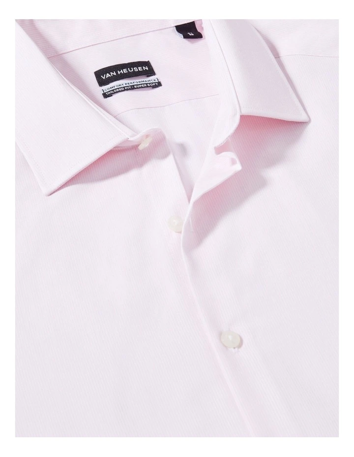Tailored Fit Mini Stripe Shirt in Pink image 3