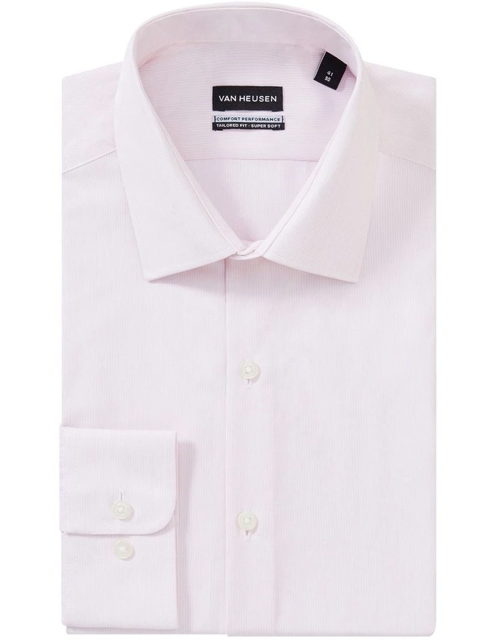 Tailored Fit Mini Stripe Shirt in Pink image 4