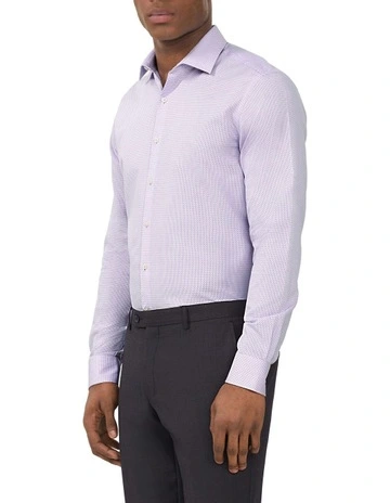 Easy Care Tailored Fit Dobby Business Shirt in Pink