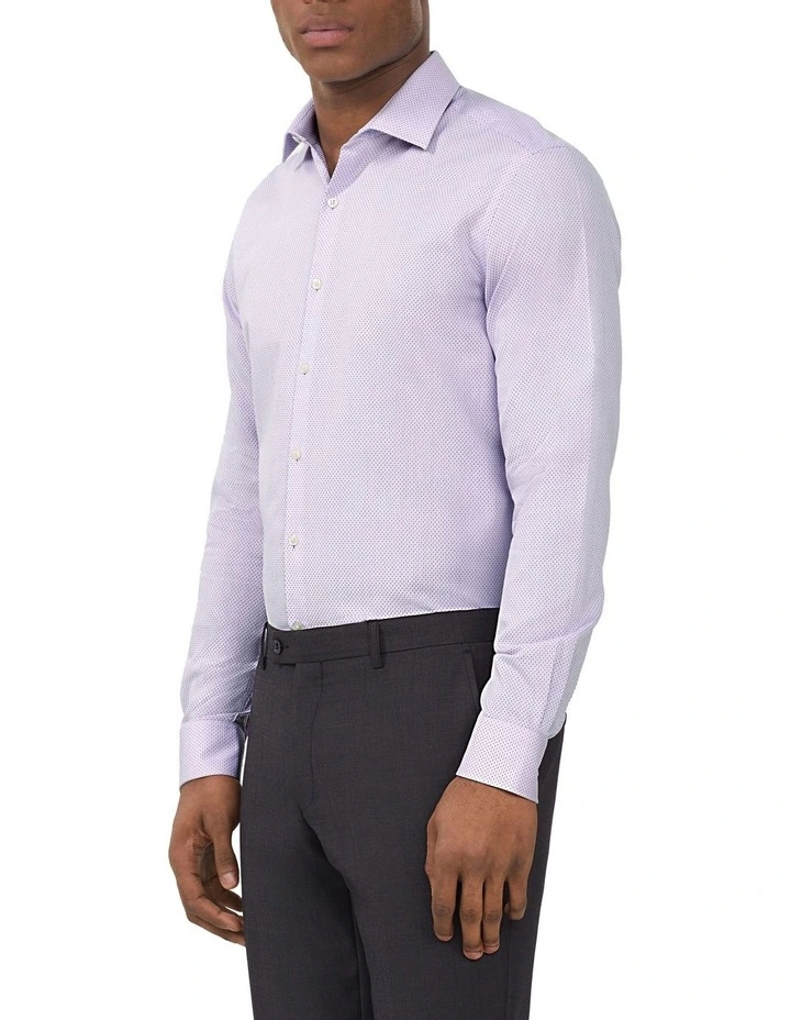 Tailored Fit Diamond Dobby Shirt in Pink image 1
