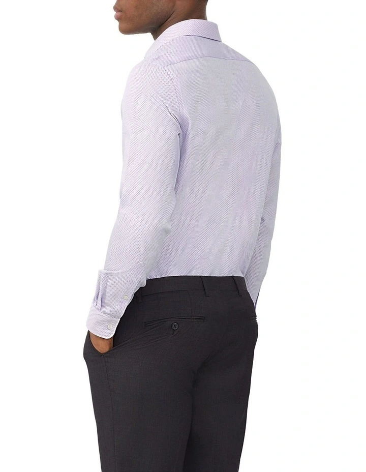 Tailored Fit Diamond Dobby Shirt in Pink image 2