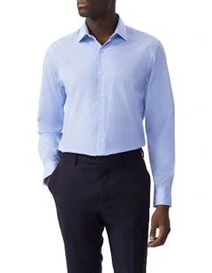 TAILORED FIT MINI POPLIN CHECK SHIRT SKY