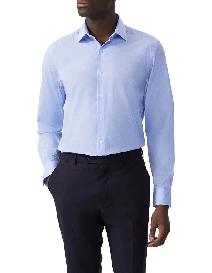 TAILORED FIT MINI POPLIN CHECK SHIRT SKY image 1