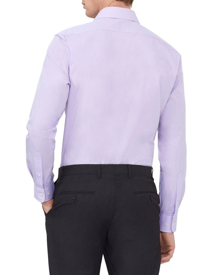 Tailored Fit Mini Poplin Check Shirt in Lilac image 2