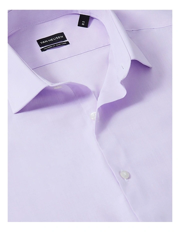 Tailored Fit Mini Poplin Check Shirt in Lilac image 3