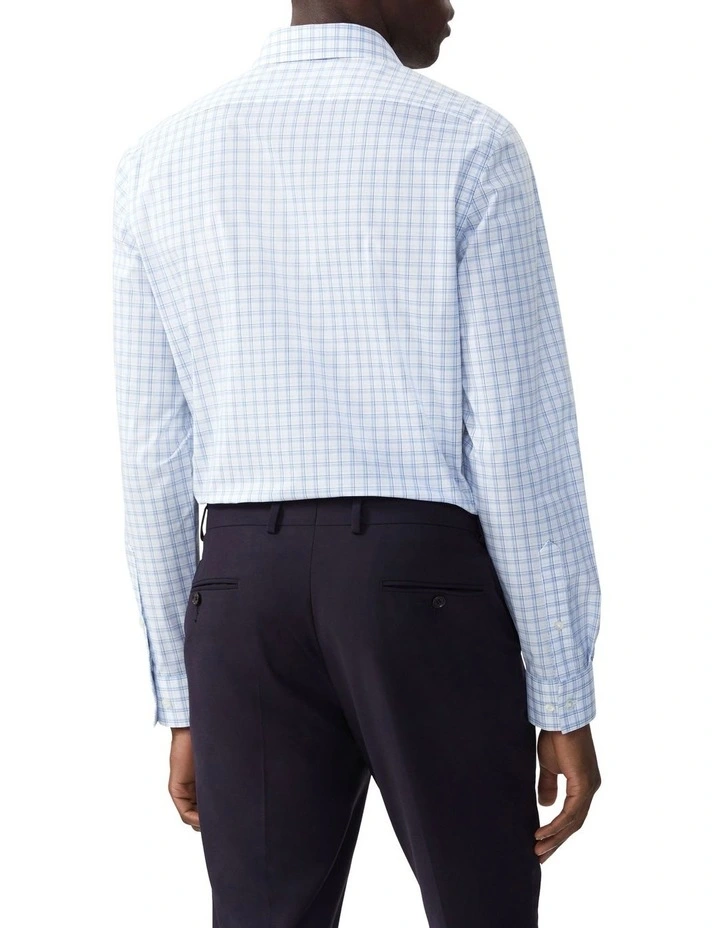 Tailored Fit Mid Check Shirt in Blue image 2