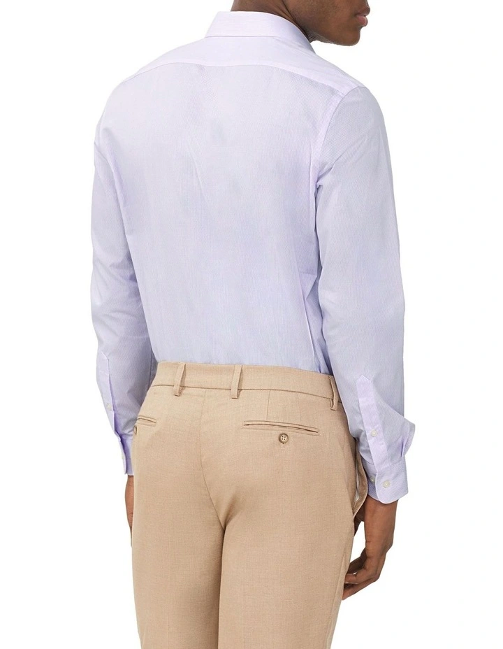 Tailored Fit Dobby Stripe Shirt in Lilac image 2