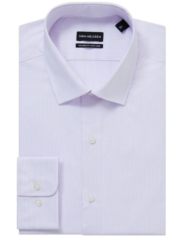 Tailored Fit Dobby Stripe Shirt in Lilac image 4