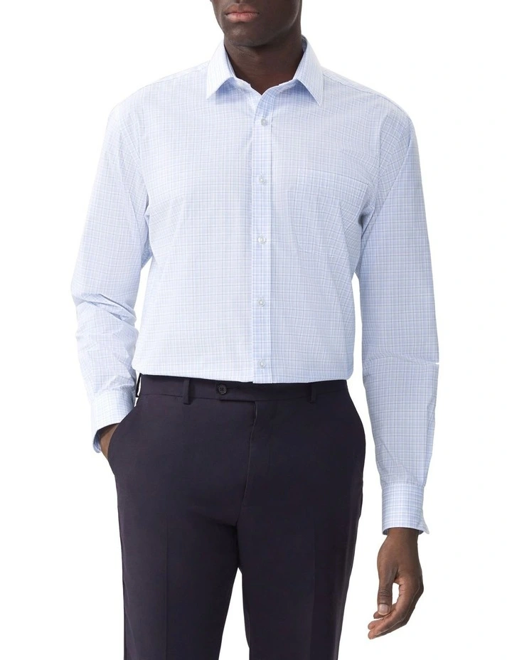 Classic Fit Solid Shirt in Blue image 1