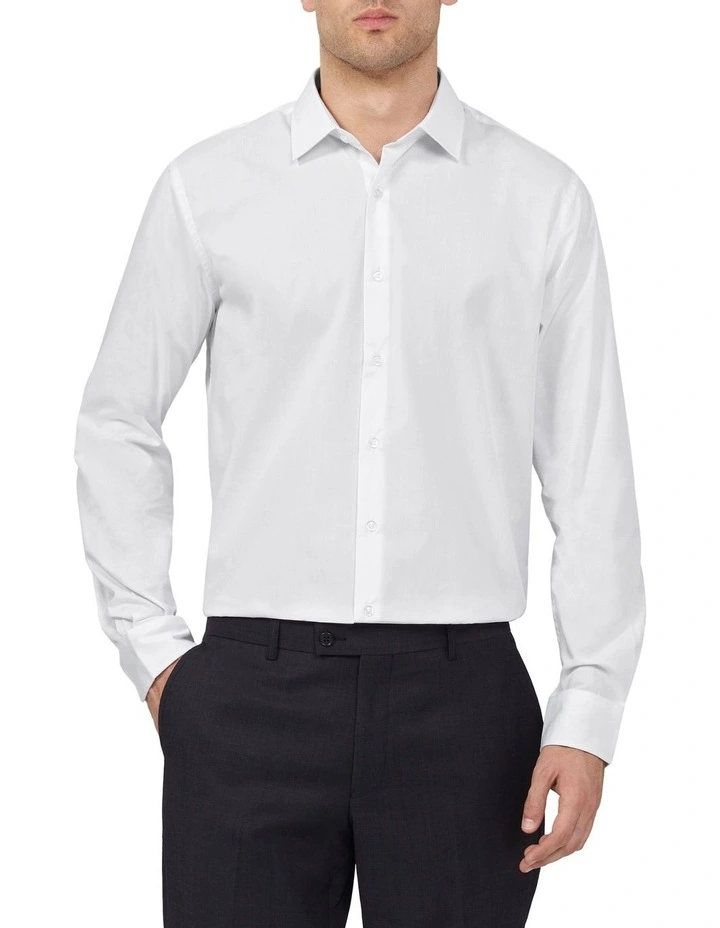 Tailored Long Sleeve Shirt in White image 1