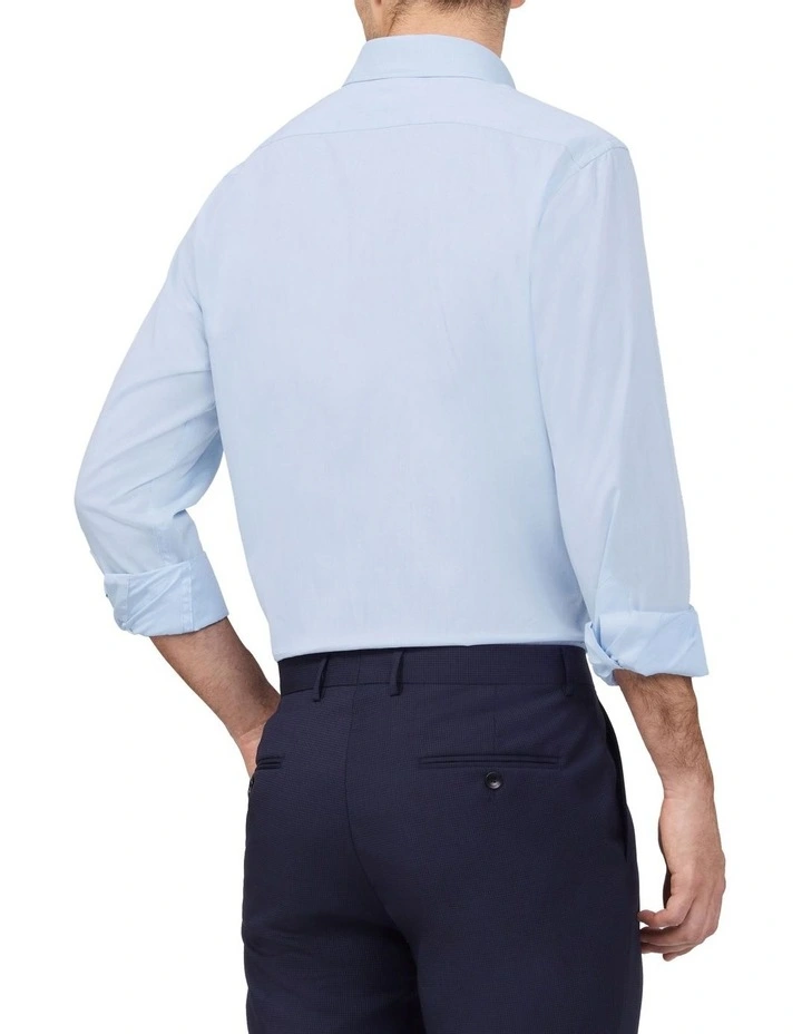 Diagonal Twill Tailored Long Sleeve Shirt in Sky image 2