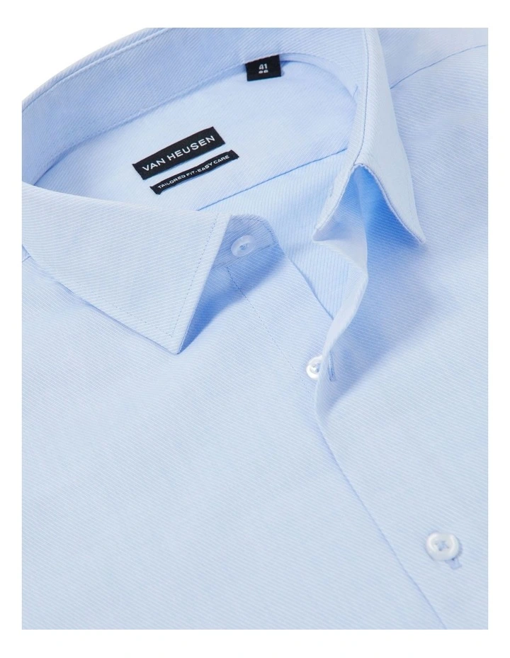 Diagonal Twill Tailored Long Sleeve Shirt in Sky image 3