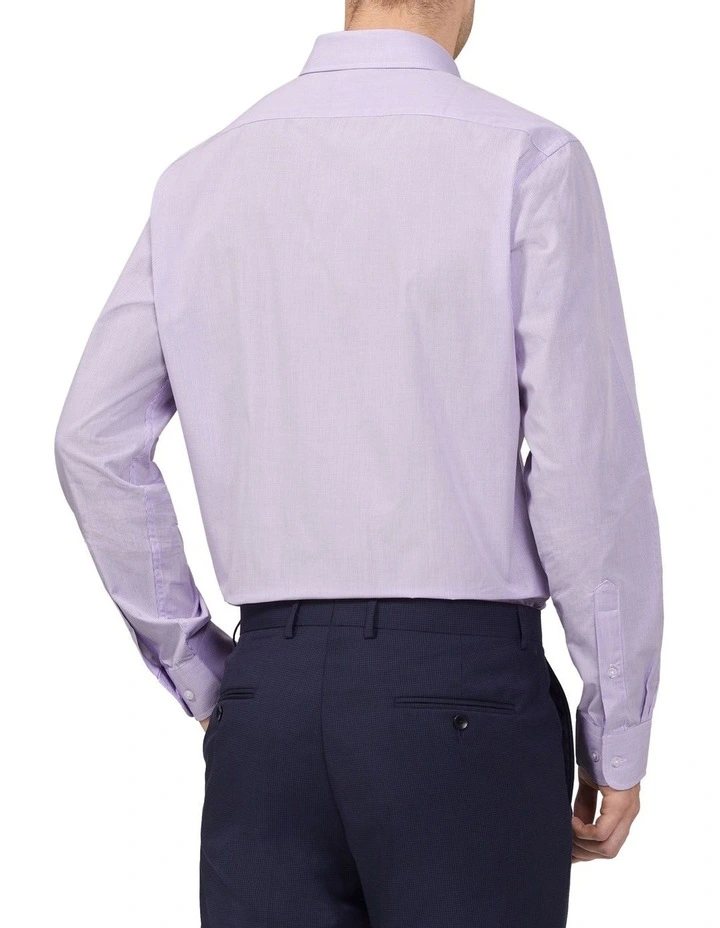 Tailored Mini Check Long Sleeve Shirt in Lilac image 2