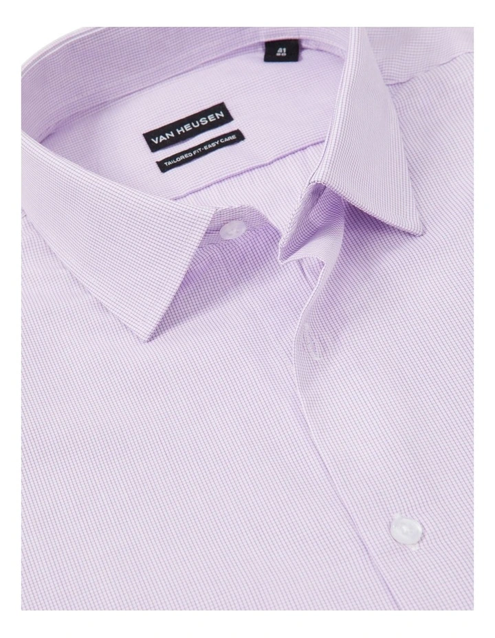 Tailored Mini Check Long Sleeve Shirt in Lilac image 3