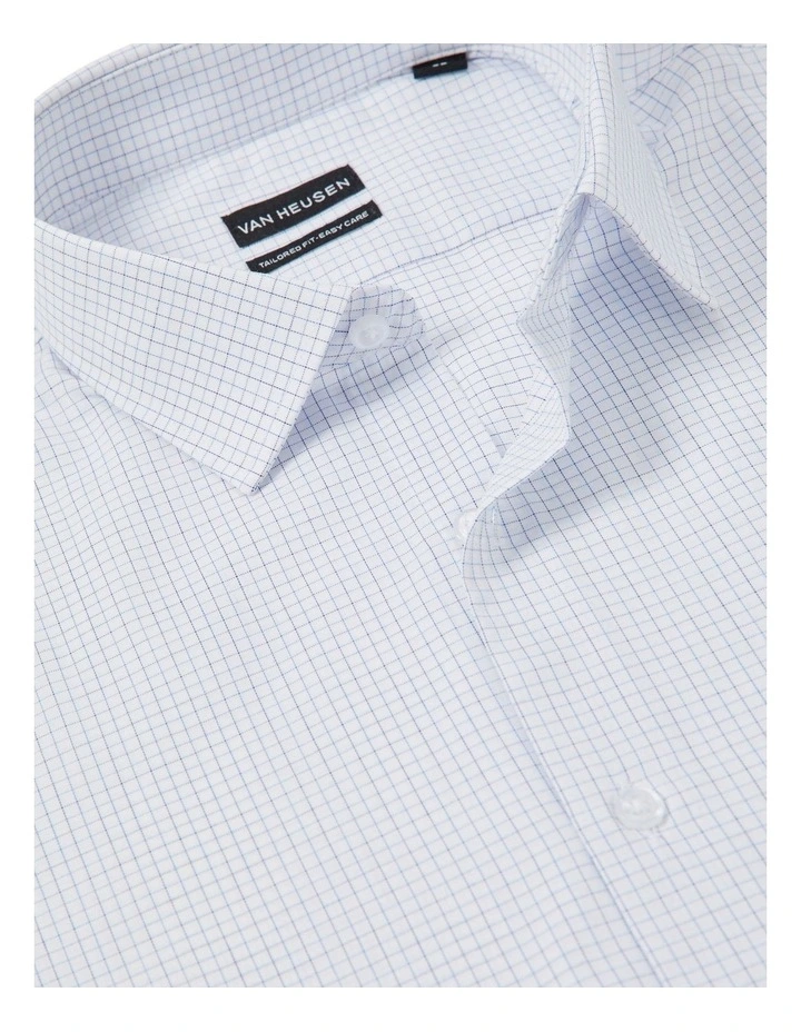 Tailored Long Sleeve Check Shirt in Blue image 4