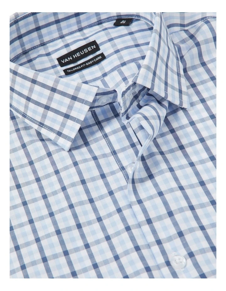 Tailored Gingham Check Long Sleeve Shirt in Sky image 3