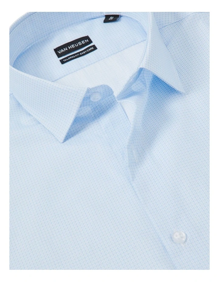 Tailored Square Print Long Sleeve Shirt in Sky image 4