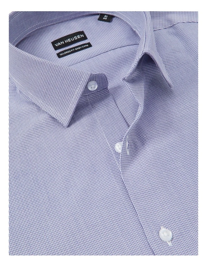 Tailored Herringbone Long Sleeve Shirt in Purple image 4