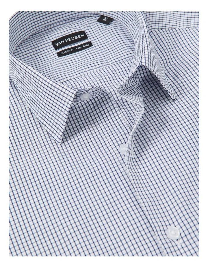 Classic Mid Check Long Sleeve Shirt in Navy image 3