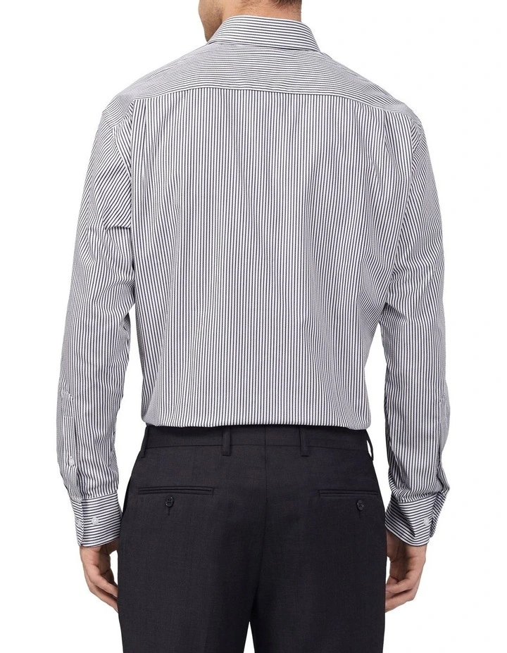 Classic Long Sleeve Stripe Shirt in Midnight Blue image 2