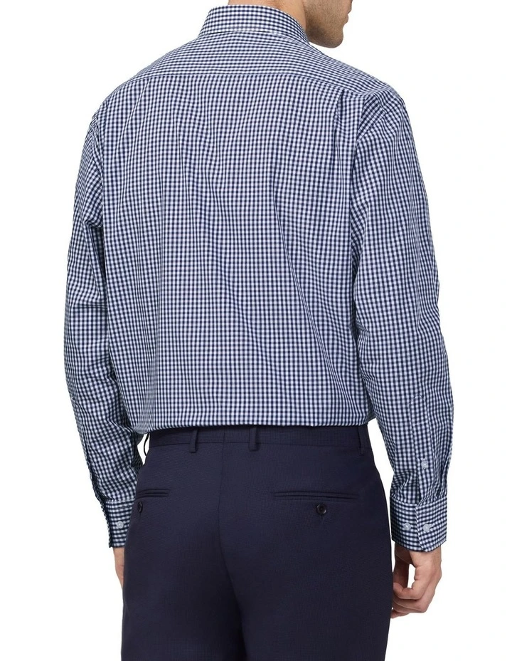 Classic Long Sleeve Check Shirt in Navy image 2