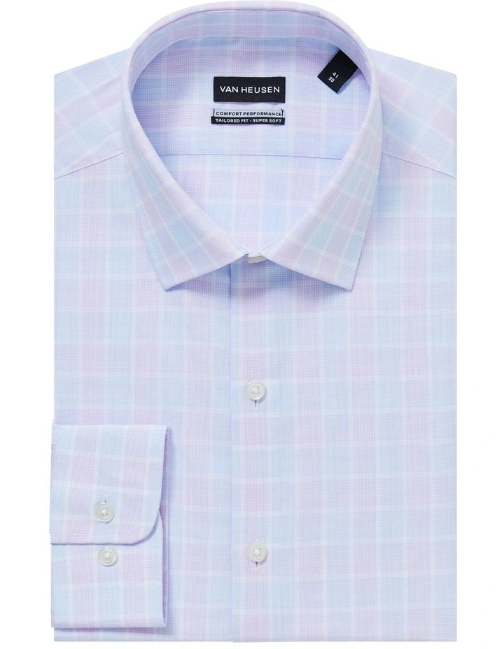 Bamboo Poplin Check Shirt in Lilac image 3