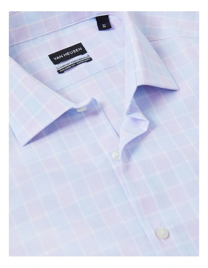 Bamboo Poplin Check Shirt in Lilac image 4